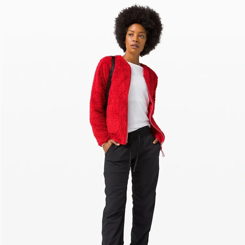NWT Lululemon Red Oh So Sherpa Full Zip jacket 10